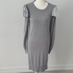 Michael Kors Gray Dress with Silver Shoulder Accents